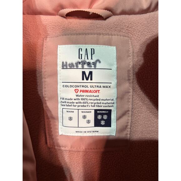 Gap M warmest 3/4 length hooded coat guc fleece lining - Picture 4 of 8